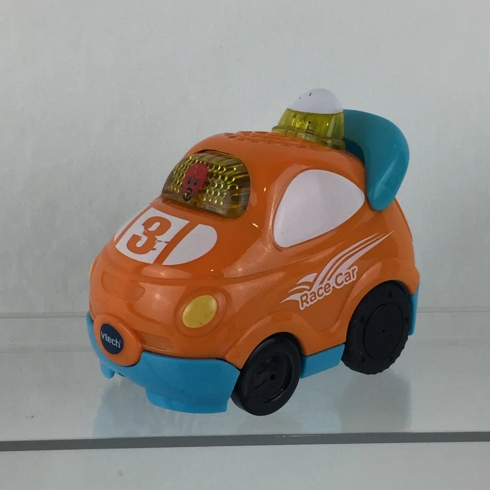 VTech Go Go Smart Wheels Race Car Lot of 2 Orange Yellow Lights Sounds Tested‎